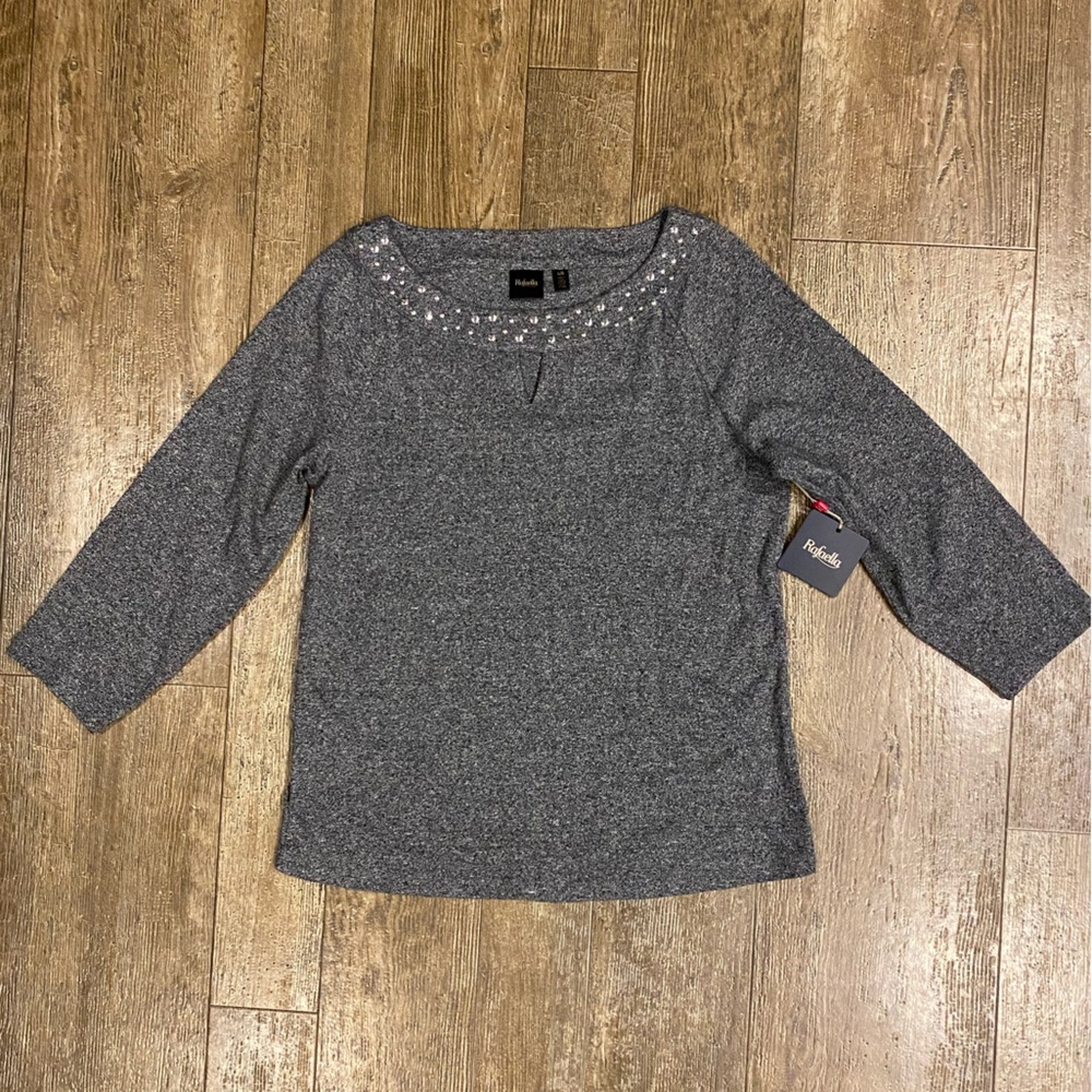Rafaella Gray Cotton Shirt Size Large